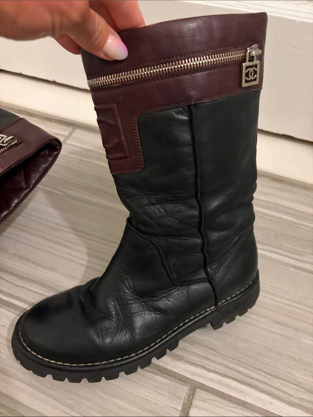Authentic Vintage Chanel Cocoon Engineer Boots - Picture 10 of 13